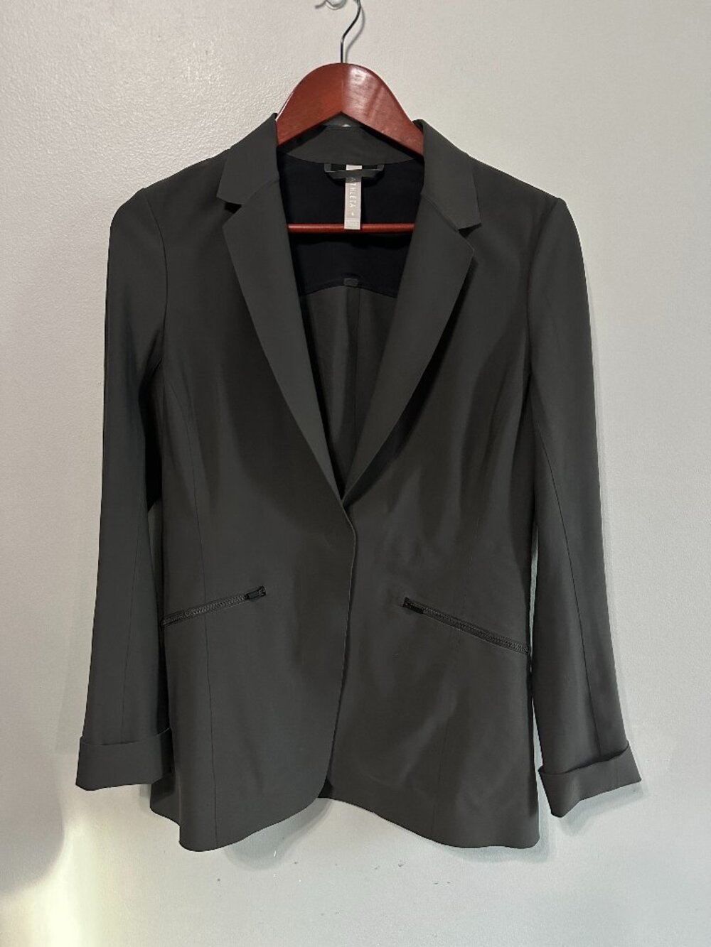 Athleta Interstellar Grey Blazer Size 6 Professional Work Jacket Medium